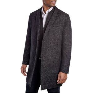 Michael Kors || Pike Slim Fit Overcoat Wool Blend Coat 40L Black